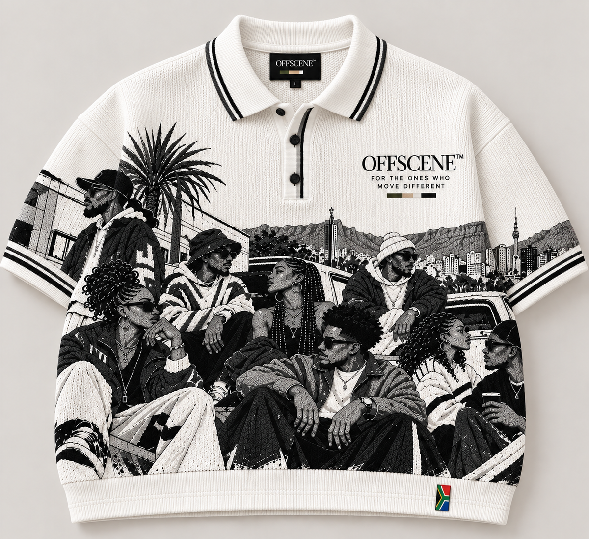 PRE-ORDER - 5 WEEKS TURNAROUND - OffScene Riviera Knit Polo White